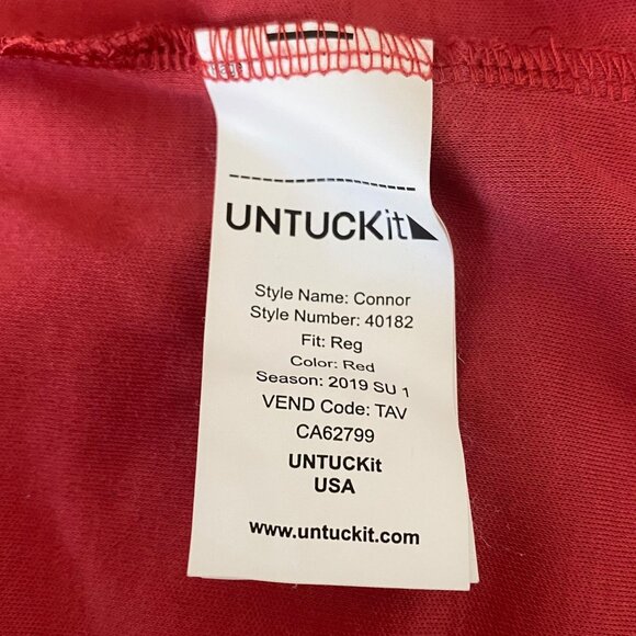UNTUCKit Connor Single Pocket Golf Polo Shirt Men's Size Large Red Short-Sleeve - Picture 8 of 11